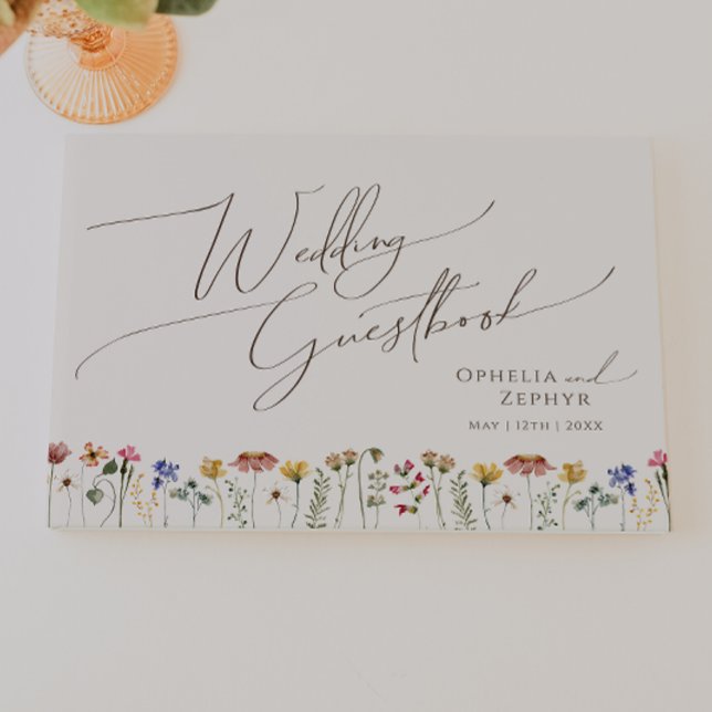 Colourful Wildflower | Beige Wedding Guestbook (Creator Uploaded)