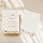 Colourful Wildflower | Beige Wedding Invitation<br><div class="desc">This colourful wildflower | beige wedding invitation is perfect for your simple, whimsical boho rainbow summer wedding. The bright, enchanted pink, yellow, orange, and gold colour florals give this product the feel of a minimalist elegant vintage hippie spring garden. The modern design is artsy and delicate, portraying a classic earthy...</div>