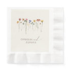 Colourful Wildflower | Beige Wedding Napkins