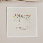 Colourful Wildflower | Beige Wedding Napkins<br><div class="desc">These colourful wildflower | beige wedding napkins are perfect for your simple, whimsical boho rainbow summer wedding. The bright, enchanted pink, yellow, orange, and gold colour florals give this product the feel of a minimalist elegant vintage hippie spring garden. The modern design is artsy and delicate, portraying a classic earthy...</div>