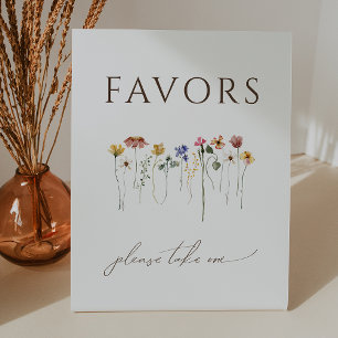 Colourful Wildflower Birthday Party Favours Pedestal Sign