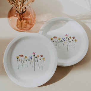 Colourful Wildflower Birthday Party Paper Paper Plate