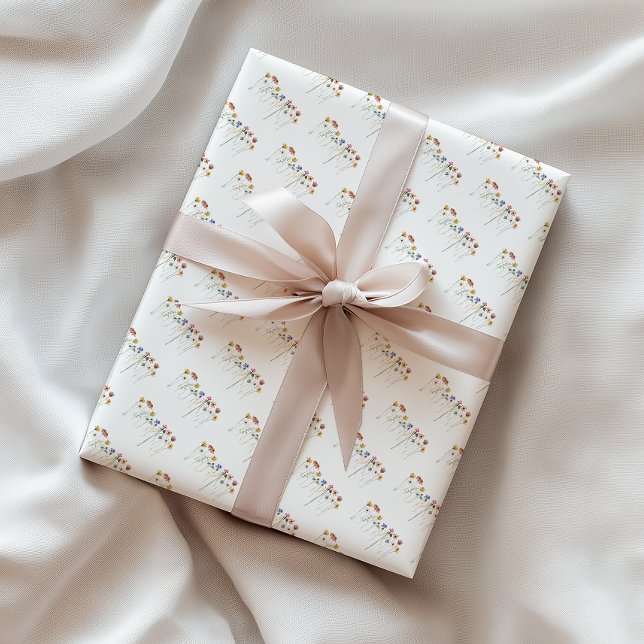 Colourful Wildflower Birthday Wrapping Paper Sheet (Creator Uploaded)