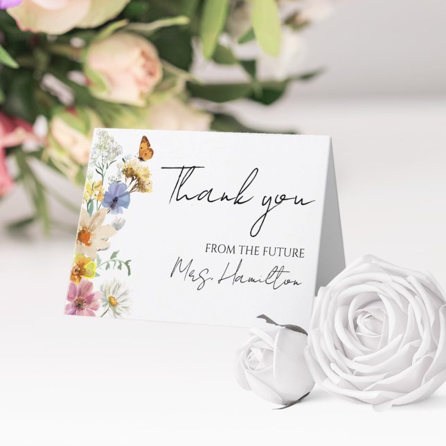 Colourful Wildflower Boho Bridal Shower Thank You Card (Creator Uploaded)