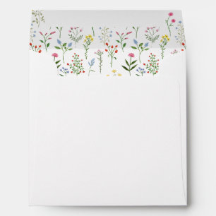 Colourful wildflower boho wedding square Envelope 