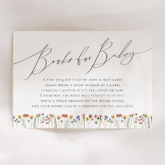 Colourful Wildflower Books For Baby Enclosure Card