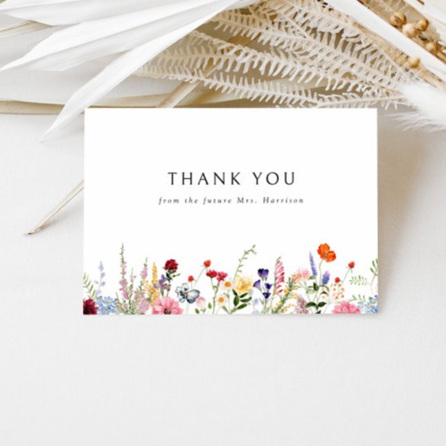 Colourful Wildflower Border Thank You Card (Creator Uploaded)
