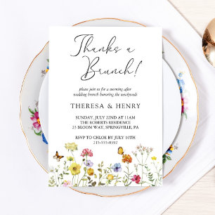 Colourful Wildflower Botanical Wedding Brunch Invitation
