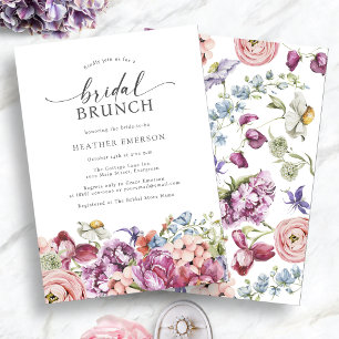 Colourful Wildflower Bridal Brunch Invitation