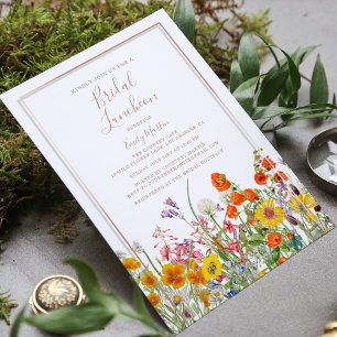Colourful Wildflower Bridal Luncheon Invitation