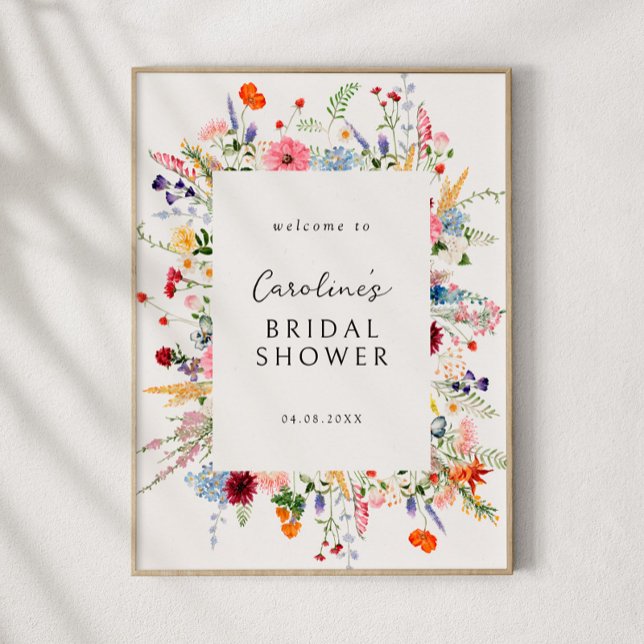 Colourful Wildflower Bridal Shower Downloadable Poster (Creator Uploaded)