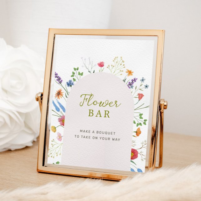 Colourful Wildflower Bridal Shower Flower Bar Sign (Creator Uploaded)
