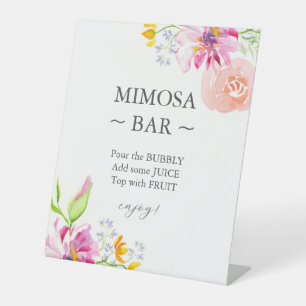 Colourful Wildflower Bridal Shower Mimosa Bar Sign