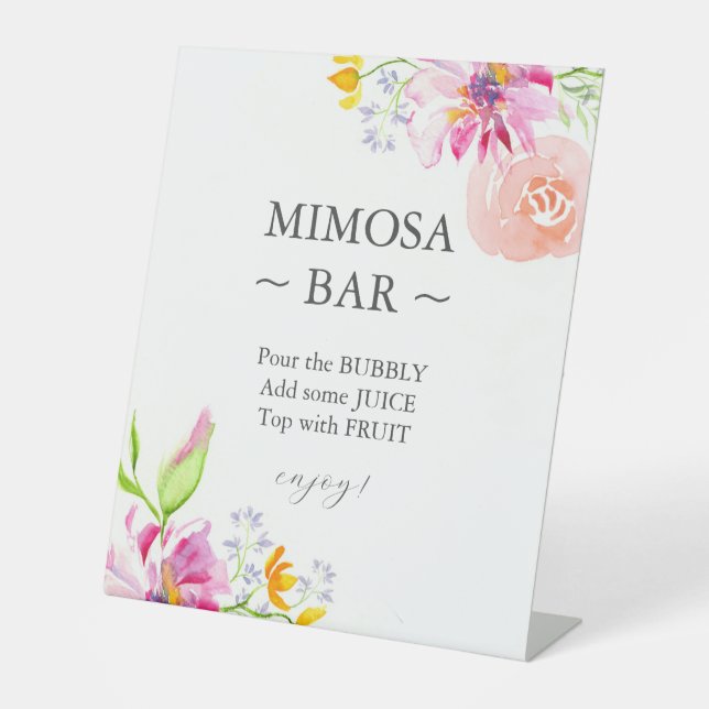 Colourful Wildflower Bridal Shower Mimosa Bar Sign (Front)