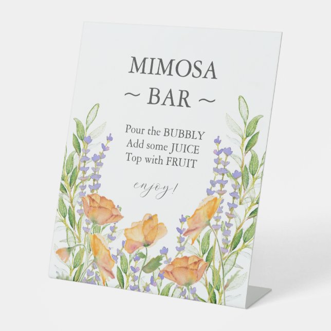 Colourful Wildflower Bridal Shower Mimosa Bar Sign (Front)