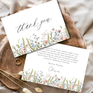 Colourful Wildflower Bridal Shower Thank You Card