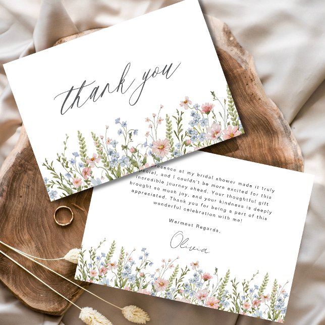 Colourful Wildflower Bridal Shower Thank You Card (Creator Uploaded)