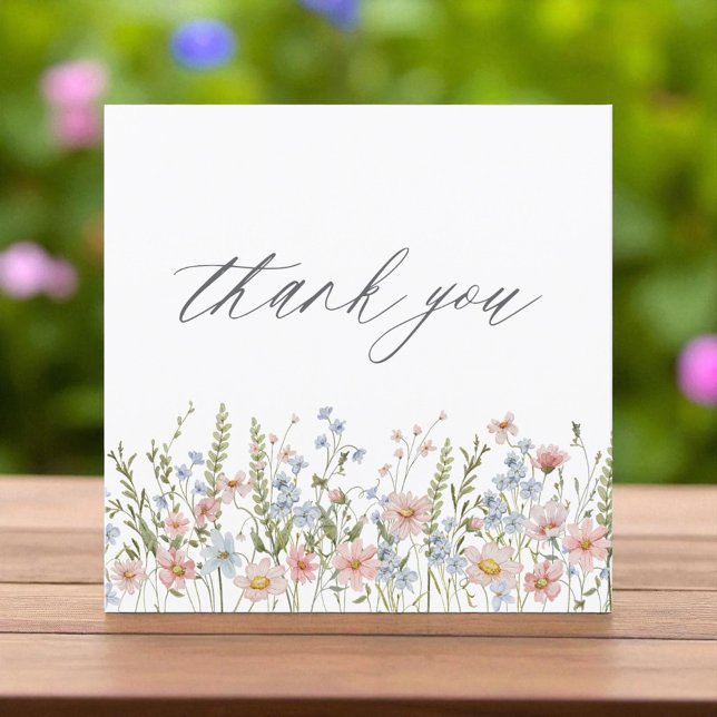 Colourful Wildflower Bridal Shower Thank You Card (Creator Uploaded)