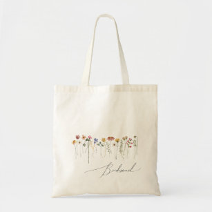 Colourful Wildflower   Bridesmaid Tote Bag
