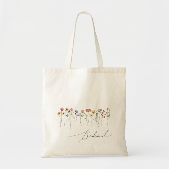 Colourful Wildflower | Bridesmaid Tote Bag (Front)