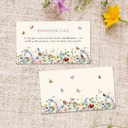Colourful Wildflower & Butterflies Enclosure Card