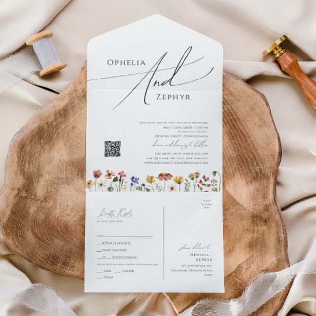 Colourful Wildflower | Casual QR Code Seal and Sen All In One Invitation (Creator Uploaded)
