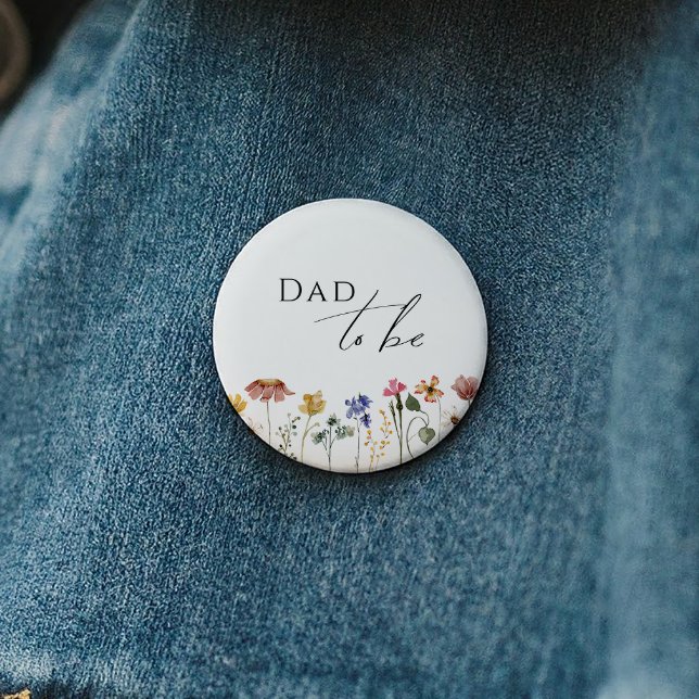 Colourful Wildflower Dad To Be 6 Cm Round Badge (Creator Uploaded)