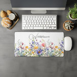 Colourful Wildflower Desk Mat<br><div class="desc">This is a beautiful desk mat for you to decorate your workplace. You can change the text just by clicking the "Personalise" button. Have a lovely day,  my friend!</div>