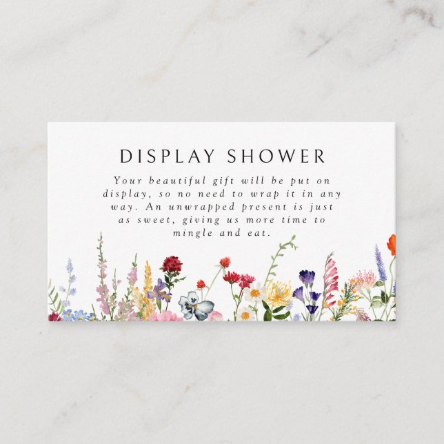 Colourful Wildflower Display Shower Enclosure Card (Front)