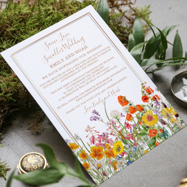 Colourful Wildflower Downsized Wedding Invitation (Creator Uploaded)