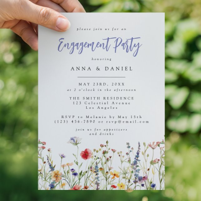 Colourful Wildflower Engagement Party Invitation (Creator Uploaded)