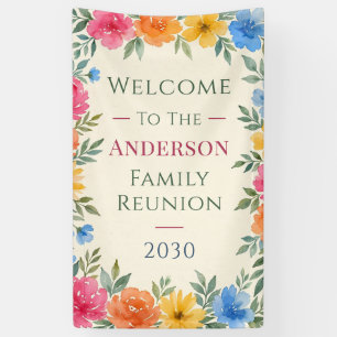 Colourful Wildflower Family Reunion Vertical Banne Banner
