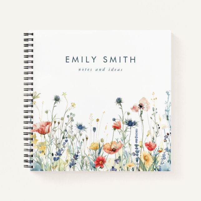Colourful Wildflower Field Notebook (Front)