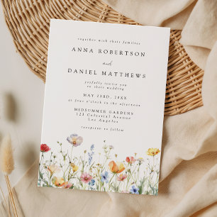 Colourful Wildflower Field Wedding Invitation
