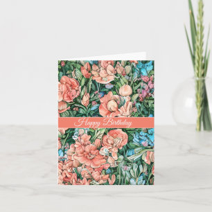 Colourful Wildflower Floral Birthday Card