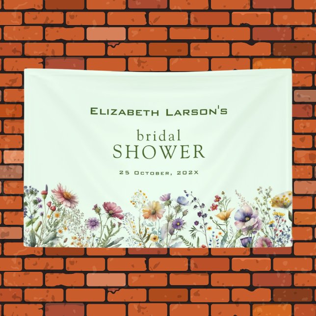Colourful Wildflower Floral Bridal Shower Banner (Creator Uploaded)