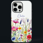 Colourful Wildflower Floral Personalised Name iPhone 16 Pro Max Case<br><div class="desc">Colourful Wildflower Floral Personalised Name iPhne 16 Cases Phone Cases features your custom personalised name in modern calligraphy script typography. Give a personalised gift for Christmas,  birthday,  holidays,  Mothers' Day to mum,  sister,  best friends,  teachers and more. Designed by Evco Studio www.zazzle.com/store/evcostudio</div>