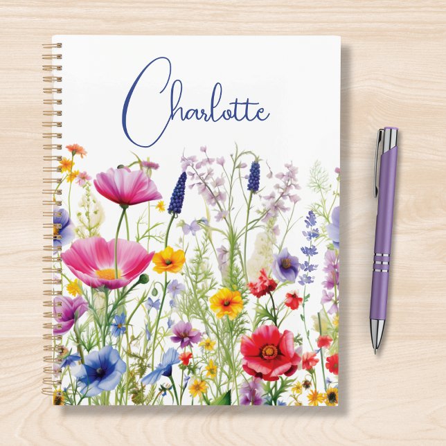 Colourful Wildflower Floral Personalised Name Planner (Creator Uploaded)