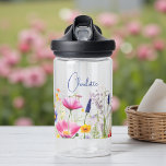 Colourful Wildflower Floral Personalised Name Water Bottle<br><div class="desc">Colourful Wildflower Floral Personalised Name Water Bottle features your custom personalised name in modern calligraphy script typography. Perfect for school,  work,  sports and home. Give a personalised gift for Christmas,  birthday,  holidays,  Mothers' Day to mum,  sister,  best friends,  teachers and more. Designed by Evco Studio www.zazzle.com/store/evcostudio</div>