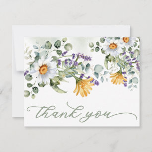 Colourful Wildflower Floral Summer Spring Wedding Thank You Card