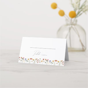Colourful Wildflower   Folded  Place Card
