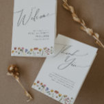 Colourful Wildflower | Folded Wedding Program Programme<br><div class="desc">This colourful wildflower | folded wedding program is perfect for your simple, whimsical boho rainbow summer wedding ceremony. The bright, enchanted pink, yellow, orange, and gold colour florals give this product the feel of a minimalist elegant vintage hippie spring garden. The modern design is artsy and delicate, portraying a classic...</div>