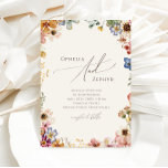 Colourful Wildflower Garden | Beige Casual Wedding Invitation<br><div class="desc">This colourful wildflower garden | beige casual wedding invitation is perfect for your simple, whimsical boho rainbow summer wedding. The bright, enchanted pink, yellow, orange, and gold colour florals give this product the feel of a minimalist elegant vintage hippie spring garden. The modern design is artsy and delicate, portraying a...</div>