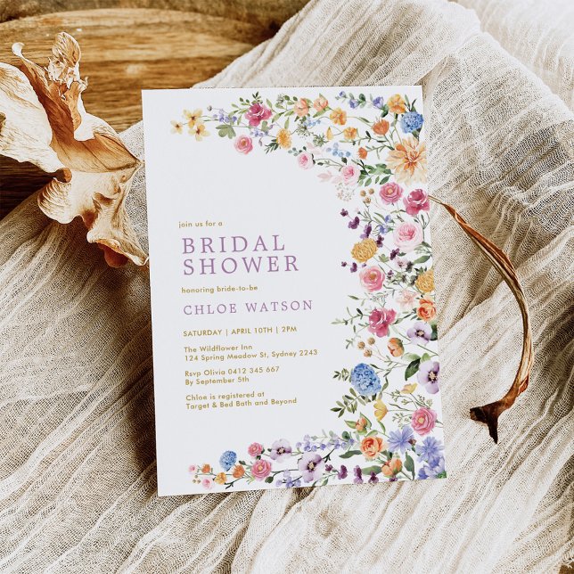 Colourful Wildflower Garden Bridal Shower Invitation (Creator Uploaded)