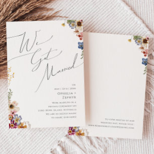 Colourful Wildflower Garden Elopement Announcement