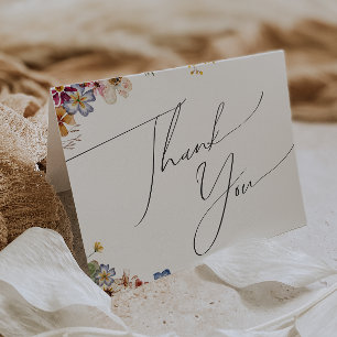 Colourful Wildflower   Garden Folded Thank You Car Card