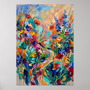 Colourful Wildflower Garden Poster