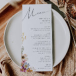 Colourful Wildflower | Garden Wedding Dinner Menu<br><div class="desc">This colourful wildflower | garden wedding dinner menu is perfect for your simple, whimsical boho rainbow summer wedding. The bright, enchanted pink, yellow, orange, and gold colour florals give this product the feel of a minimalist elegant vintage hippie spring garden. The modern design is artsy and delicate, portraying a classic...</div>