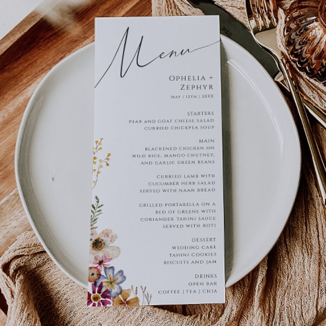 Colourful Wildflower | Garden Wedding Dinner Menu (Creator Uploaded)
