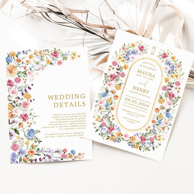 Colourful Wildflower Garden Wedding Party Invitation (Creator Uploaded)